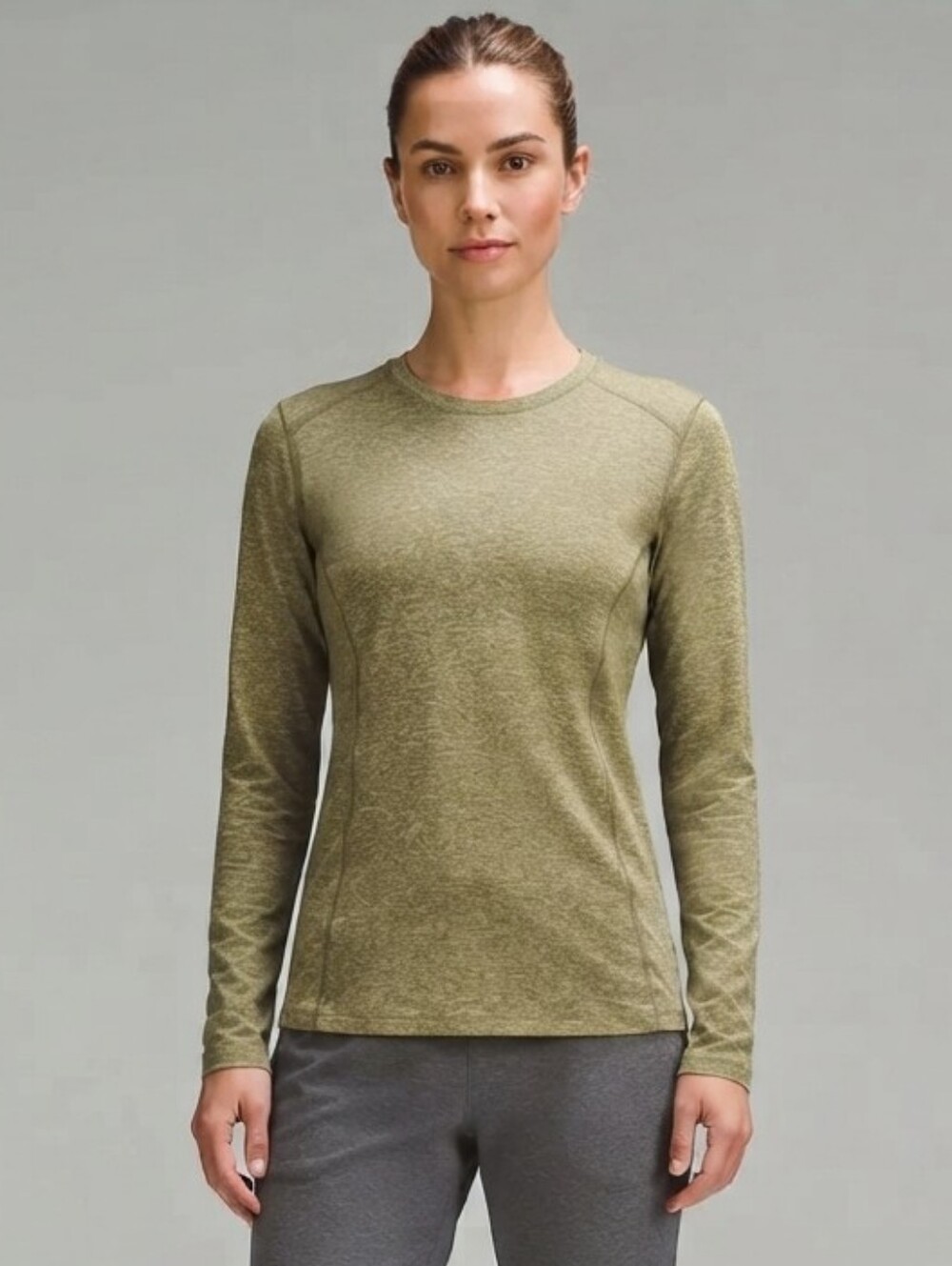 Hurley Women's Long-Sleeve Trail Tee Fleece Lined Performance Top in Olive XL